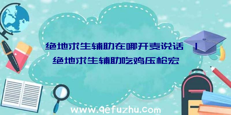 「绝地求生辅助在哪开麦说话」|绝地求生辅助吃鸡压枪宏